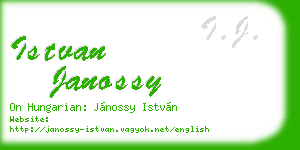 istvan janossy business card