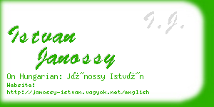 istvan janossy business card